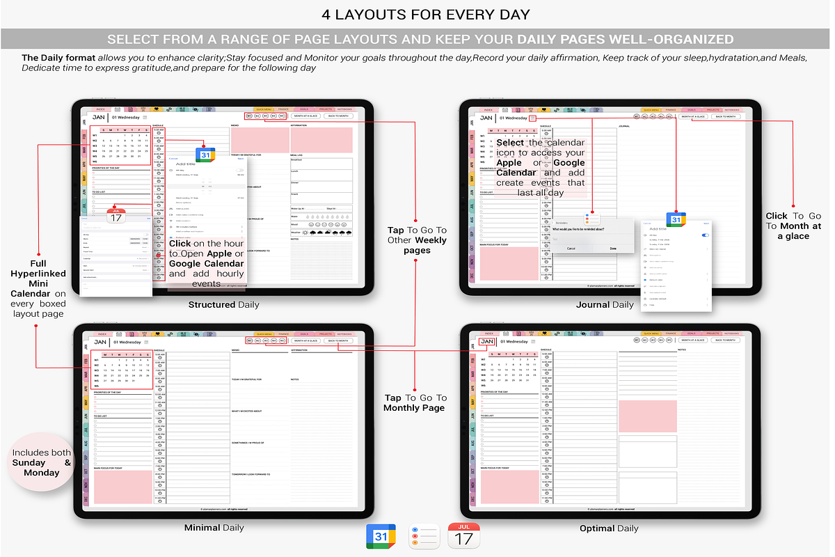 Minimalist Digital Planner iPad Andr, a Templates & Theme by Plamarplanners (Photo 5 of 11)