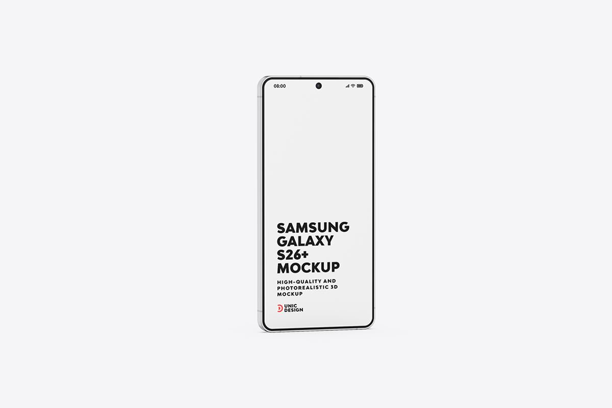 Samsung Galaxy S26+ Phone Mockup, an Android Mockup by UnicDesign (Photo 3 of 11)