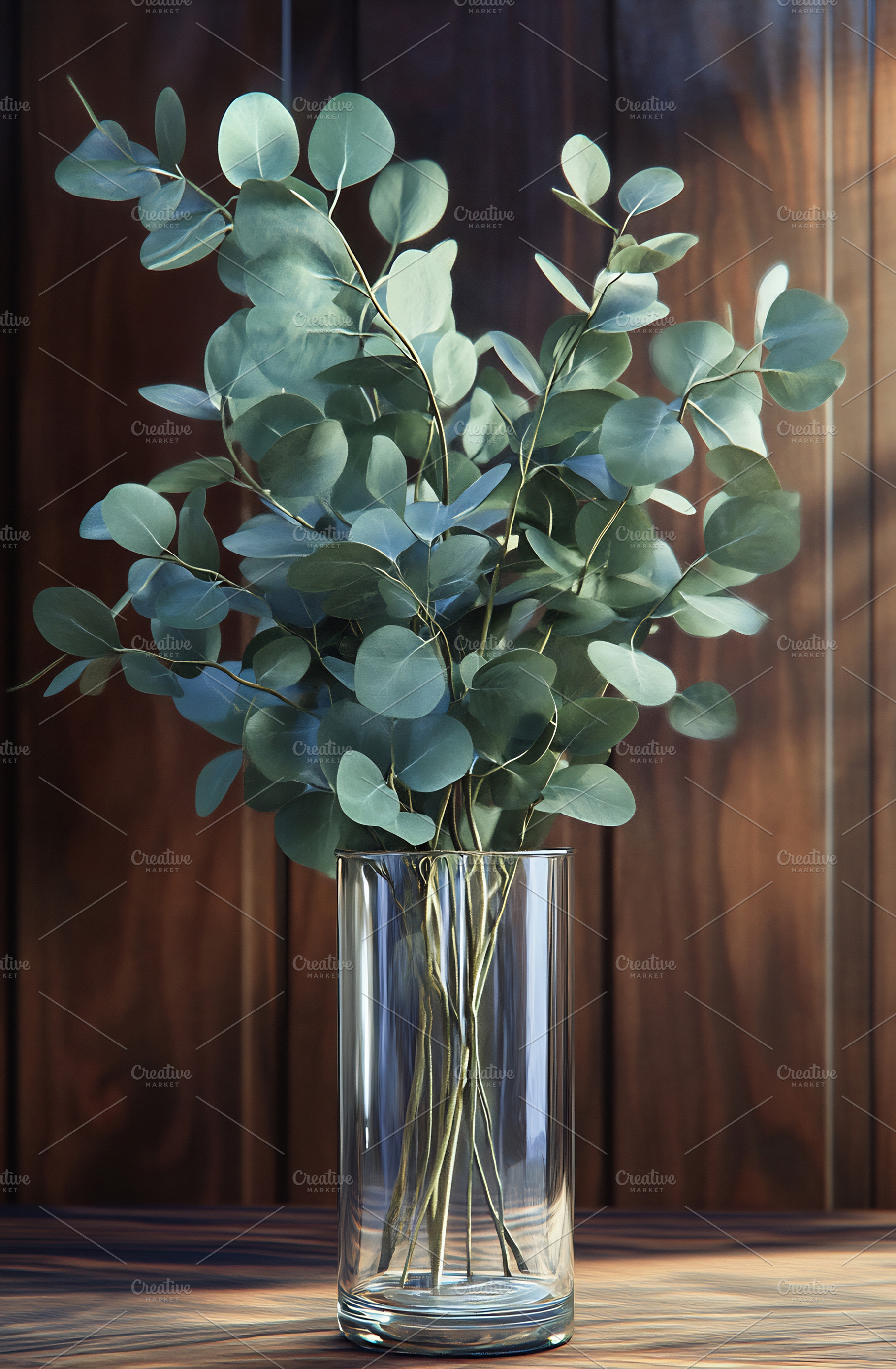 Eucalyptus in glass vase, a Nature Photo by Beautiful things