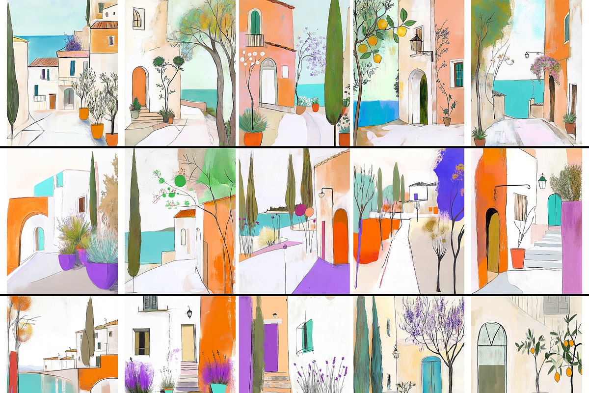 Mediterranean Spring Digital Papers, an Object Illustration by Fusion Dream (Photo 2 of 9)