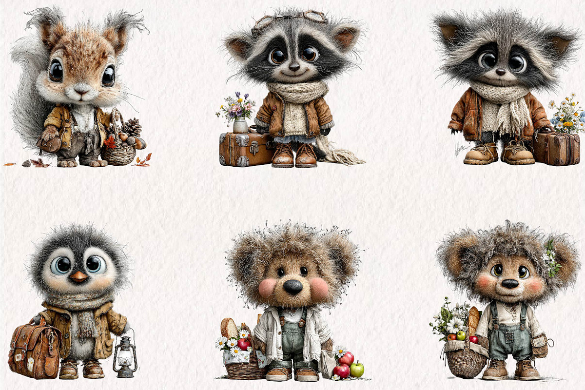 Vintage Cute Animal Storybook, a Seasonal Illustration by CreationArt (Photo 4 of 7)