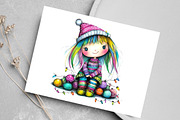 Whimsical Christmas Cute Girl, an Illustration by Canvas Craft (Thumbnail 5 of 7)