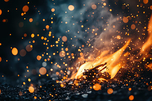 Beautiful sparks fill the air in slo, a Photo by Iftikhar Alam