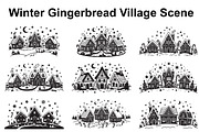 Gingerbread Winter Village Set, an Object Graphic by Creativeshirt (Thumbnail 1 of 3)