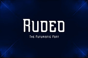 Rudeo - Futuristic Modern Font, a Sans Serif Font by Mightyfire (Thumbnail 1 of 4)