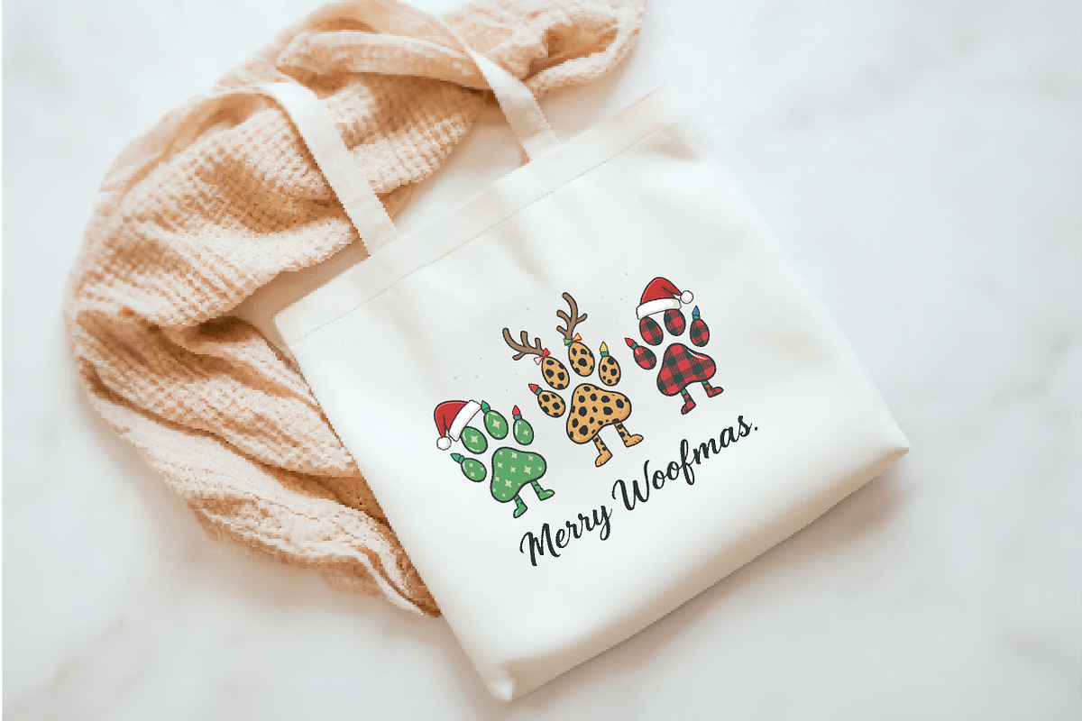 Merry Woofmas PNG, an Illustration by Watercolor design (Photo 3 of 5)