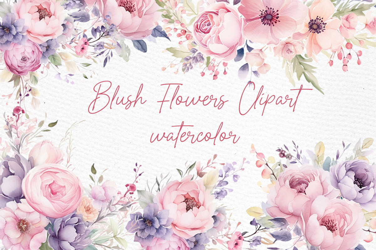 Watercolor Blush Peonies Flowers PNG, an Illustration by LeCoqDesign (Photo 1 of 5)