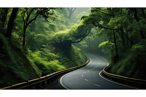 green road hill ai generated, a Beauty & Fashion Photo by pikepicture