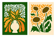 Trendy abstract flowers posters set, a Background Graphic by Good Studio (Thumbnail 3 of 13)