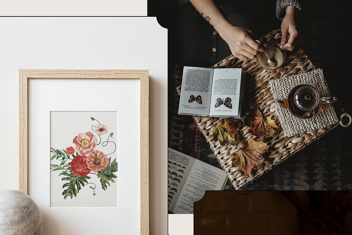 Autumnal Blooms Moody watercolor, an Illustration by SunnyAfternoons (Photo 12 of 12)