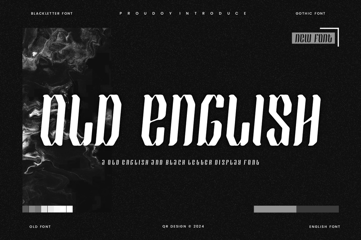 Quantune - Old English Font, a Blackletter Font by QR Design Studio (Photo 2 of 6)