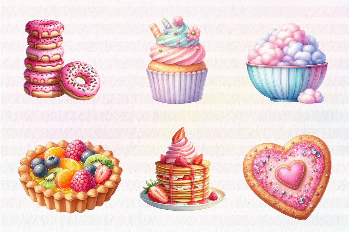 Watercolor Sweets Clipart, an Illustration by CreationArt (Photo 5 of 5)