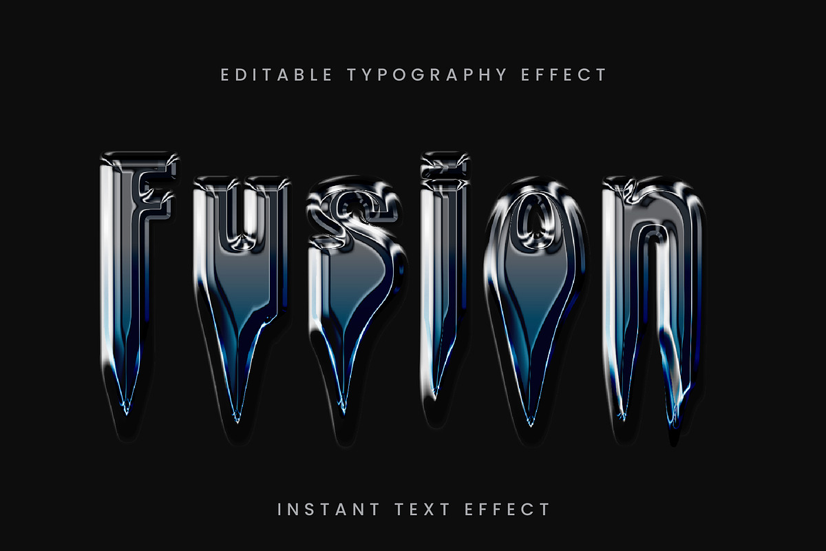 Glossy Melted Metal Text Effect, a Templates & Theme by studiogstock