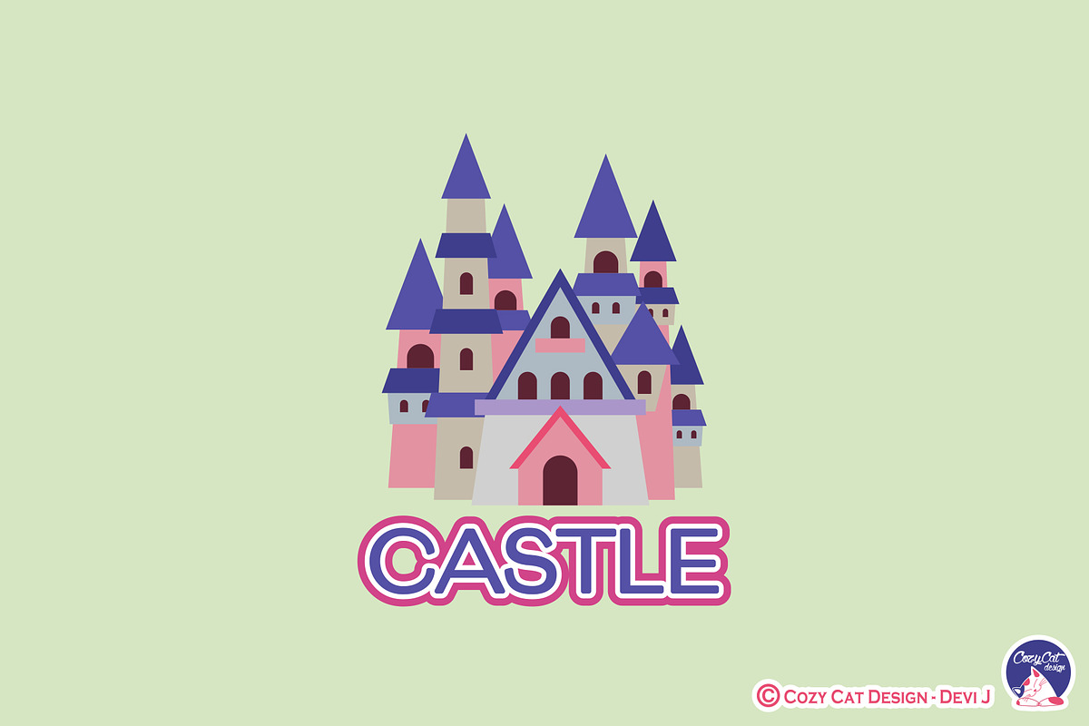 Castle Digital Clipart, an Object Illustration by Cozy Cat Design (Photo 2 of 3)