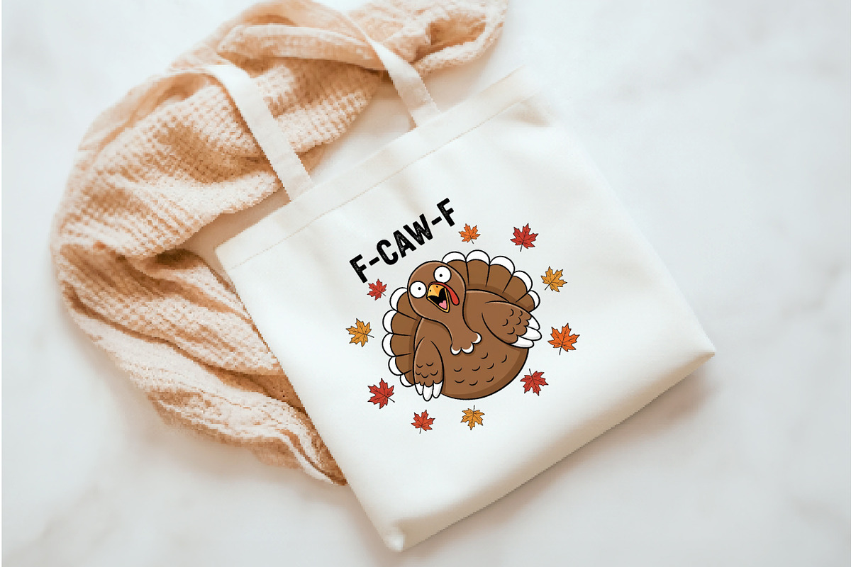 Funny Turkey F-Caw-F Thanksgiving, an Illustration by Watercolor design (Photo 3 of 3)
