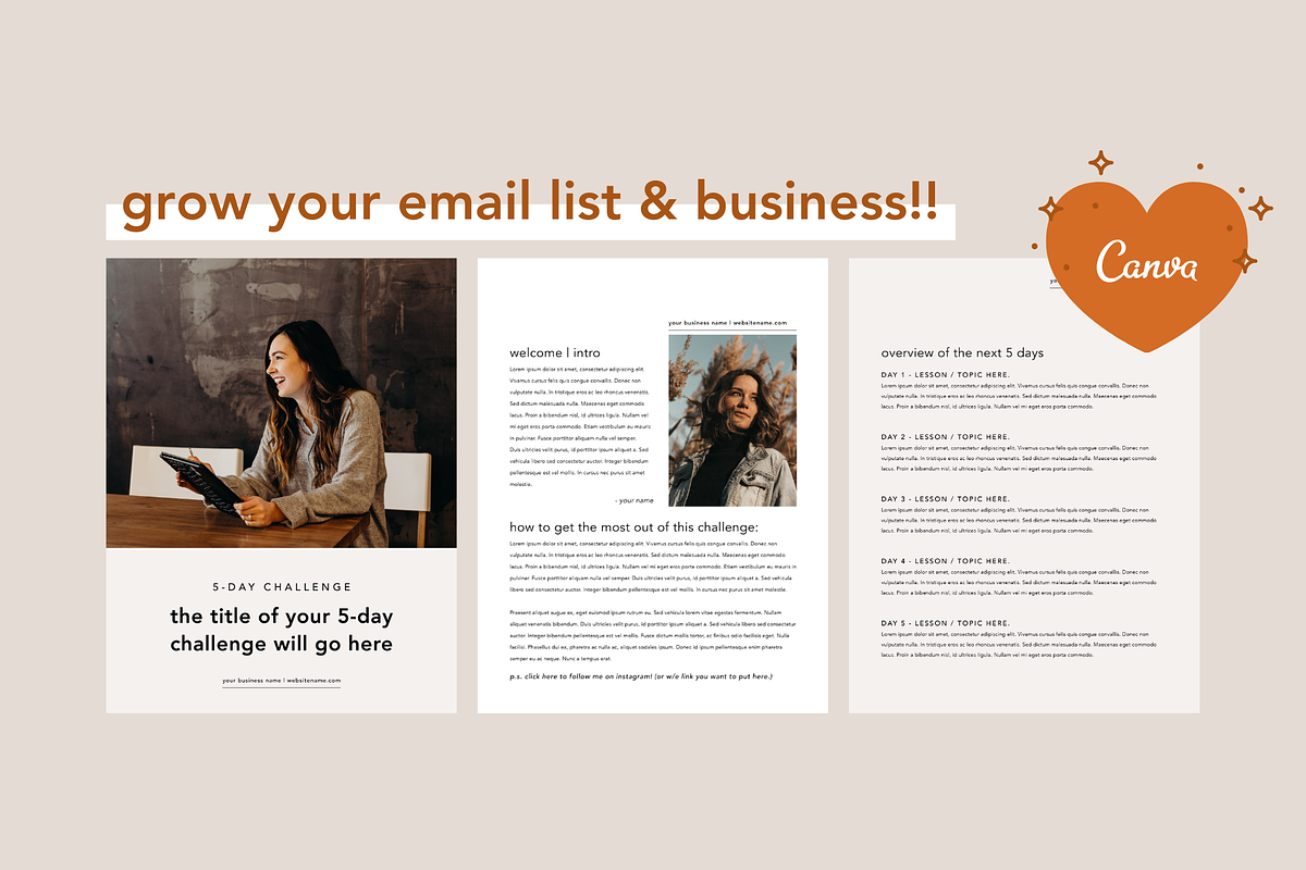5 Day Challenge Lead Magnet | Canva, a Magazine Template by molly ho studio (Photo 2 of 6)