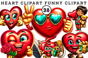 Heart Funny valentine clip-art, an Illustration by CreationArt (Thumbnail 1 of 6)