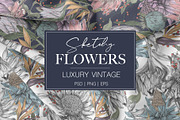 Luxury Sketchy Floral Vintage, a Pattern Graphic by Alisa Fimen Design (Thumbnail 1 of 11)