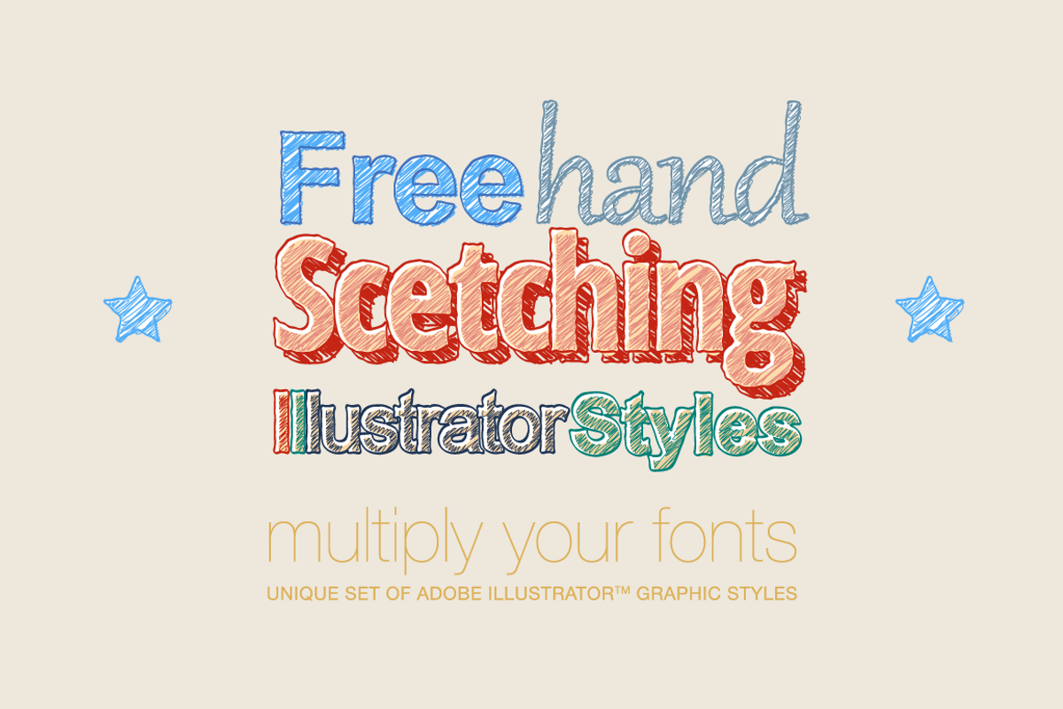 Adobe Illustrator styles Scetching