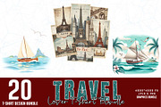 20 Groovy Travel T-shirt Bundle, an Object Graphic by Sofia's Fashion (Thumbnail 1 of 3)