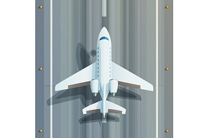 view from top on takeoff white, a Transportation Illustration by IfH