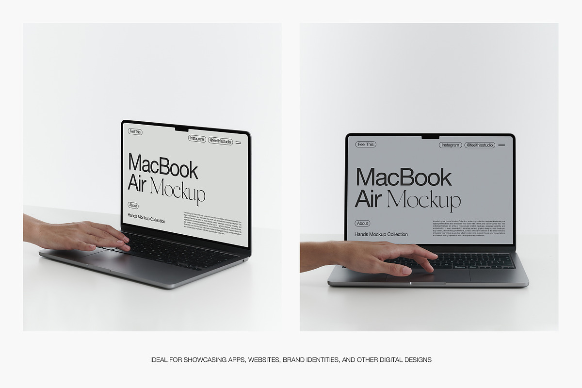 MacBook Air M2 with Hand Mockups, a Mac Mockup by Feel This (Photo 3 of 8)