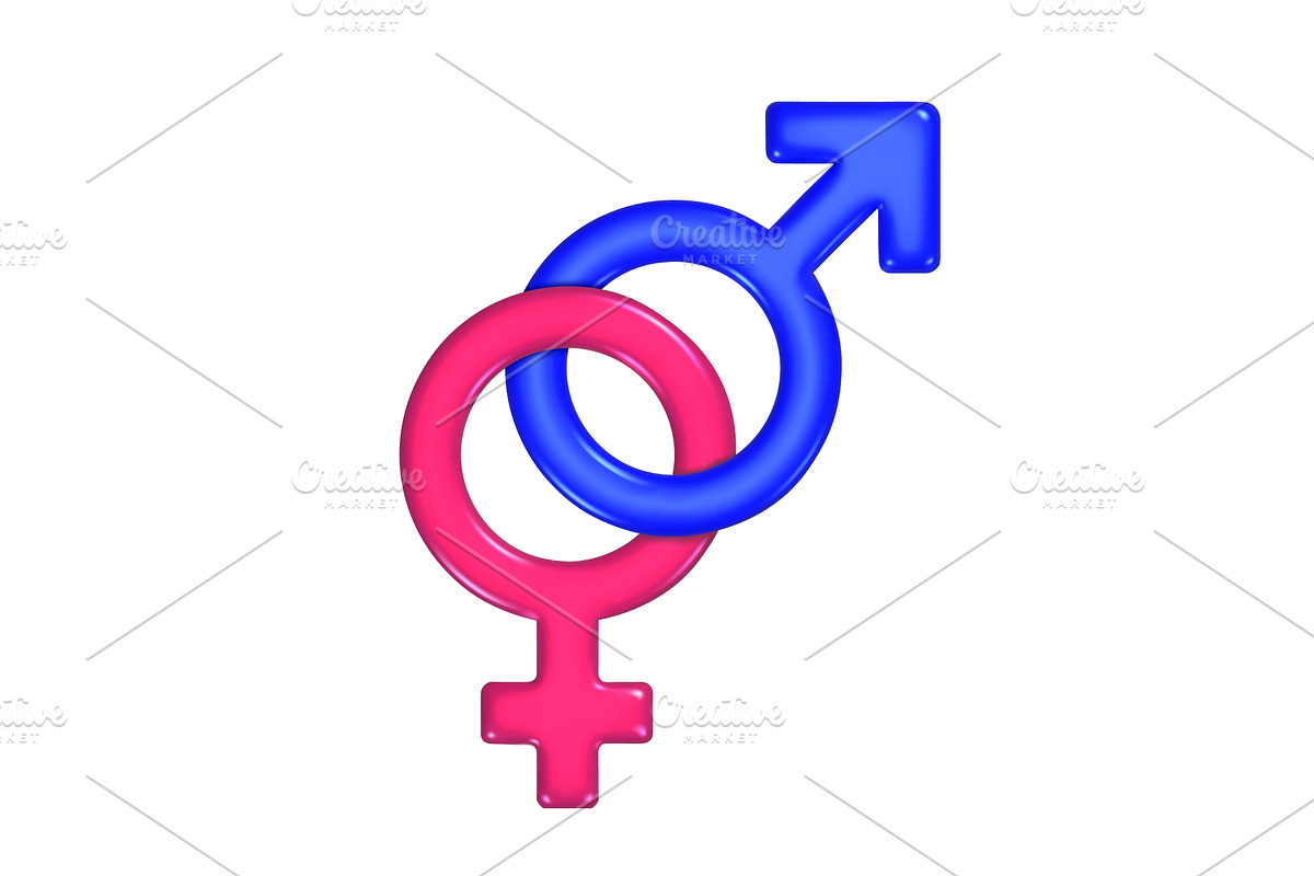 Two gender symbols interlock to, an Object Illustration by Woters little shop