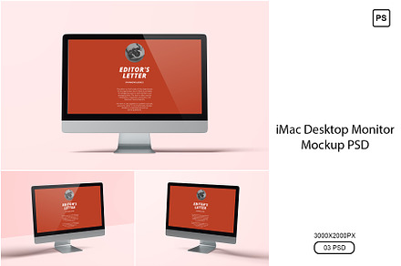 iMac Desktop Monitor Mockup PSD