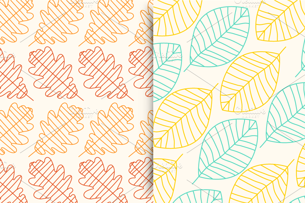 Outlines leaves-Patterns, an Illustration by himoki (Photo 5 of 5)