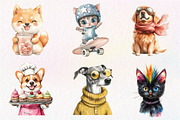 Quirky Dog and Cat Clipart, an Illustration by CreationArt (Thumbnail 5 of 6)