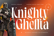 Knighty Gheffta Modern Serif Font, a Serif Font by timelesstype.co (Thumbnail 1 of 20)