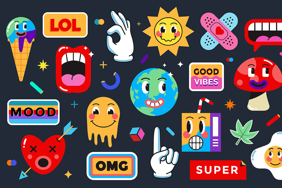 Set of Various Patches and Stickers, an Illustration by Creative Graphics