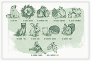 Vector Holiday Critters Set + Bonus, an Animal Illustration by Well Rock Designs (Thumbnail 2 of 8)