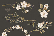 WatercolorRetroSet.FloweringBranches, an Illustration by NataliVA (Thumbnail 3 of 3)
