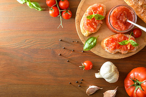 Rustic Tomato Bruschetta with Fresh Basil, a Food & Drink Photo by Davizro's Market