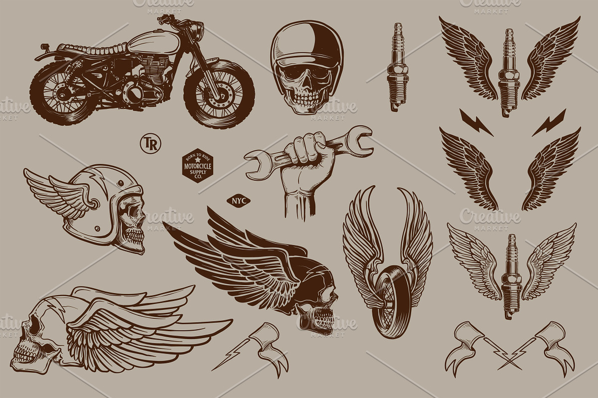 BIKERS BROTHERHOOD 7 ( Editable ), an Illustration by Artistic & Unique (Photo 4 of 15)