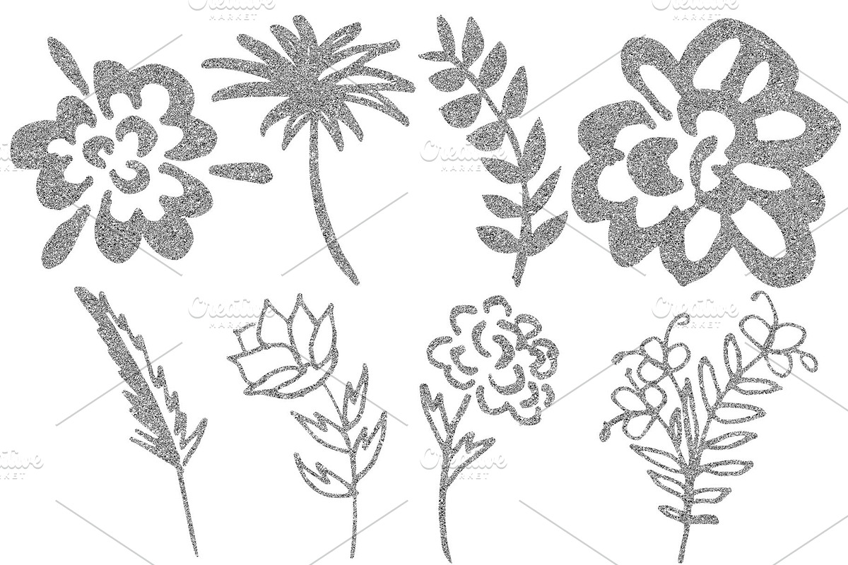 Botanical Metallic Plants & Flowers, an Object Graphic by kristiangallagher (Photo 5 of 5)