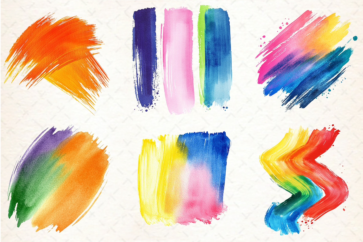 Watercolor Colorful Brushstroke Clip, an Illustration by Libby Wishes (Photo 4 of 5)