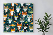 Bright Eyed Cats and Fishy Friends, an Animal Illustration by Sharon Schwalbe (Thumbnail 2 of 6)