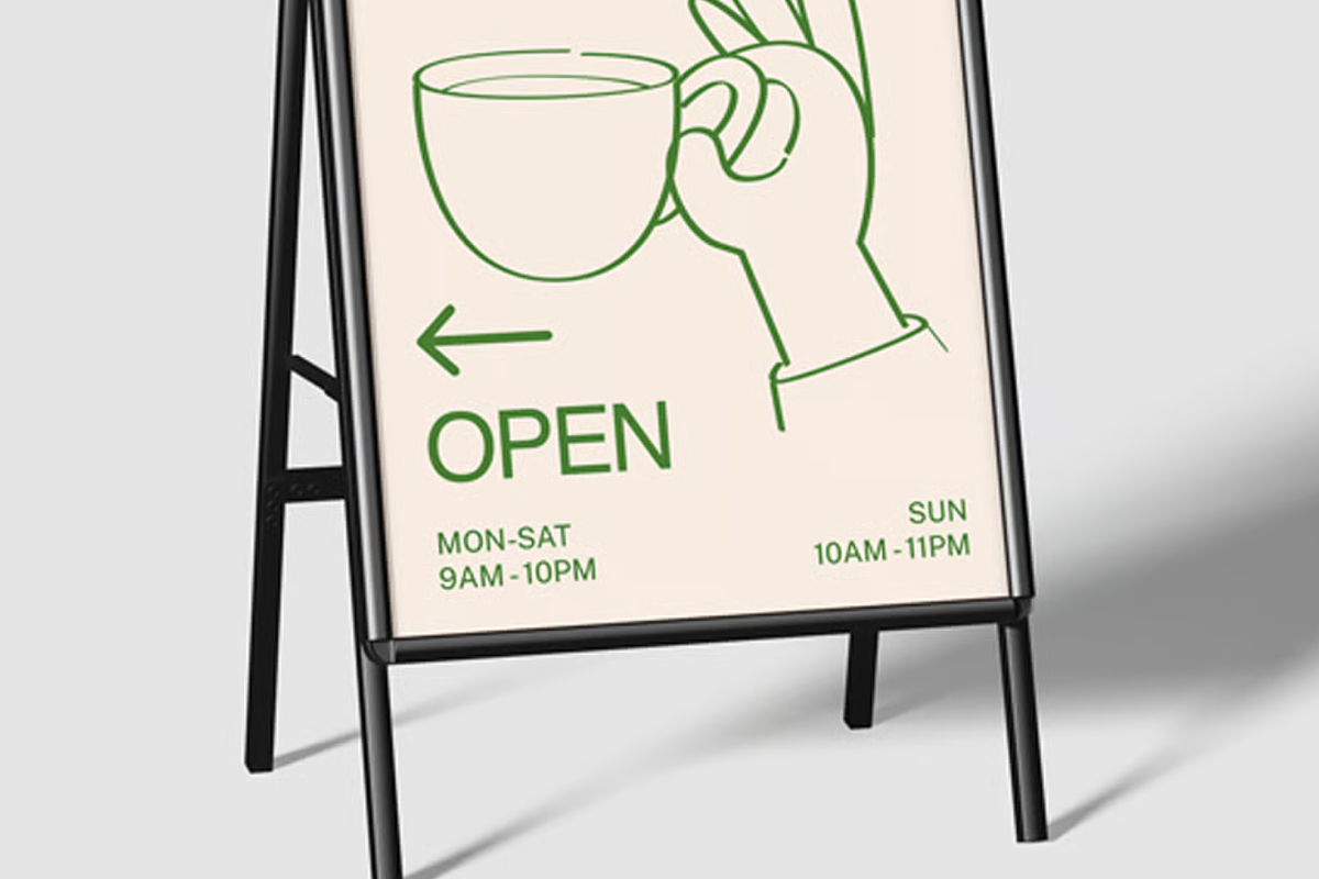 Sign Board Mockup 2 Views, an Advertising Mockup by graphicsauce