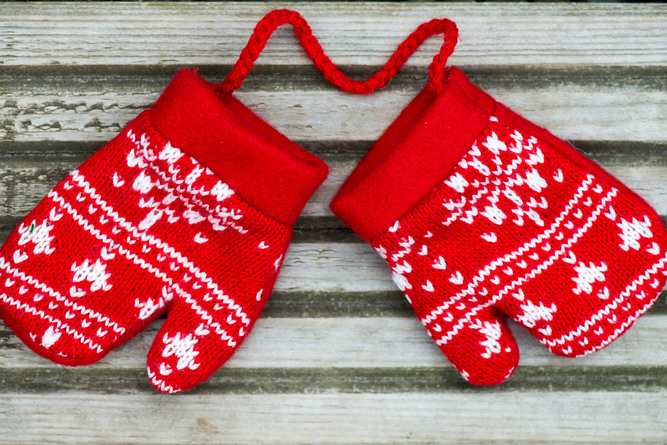 Christmas Red Knitted Mitten, a Photo by MAnuta