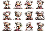 Whimsical Easter Teddy Bear Clipart, an Illustration by Designking (Thumbnail 2 of 5)