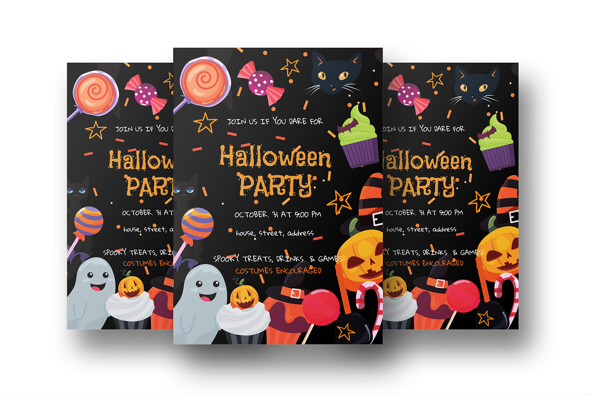Editable Halloween Invitation Black, an Invitation Template by ForeverPrint (Photo 3 of 7)