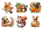 Fall Squirrels Garden Clipart, an Illustration by Daily.Designs (Thumbnail 5 of 5)