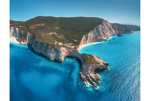 Aerial view of Porto Katsiki beach, a Nature Photo by den-belitsky