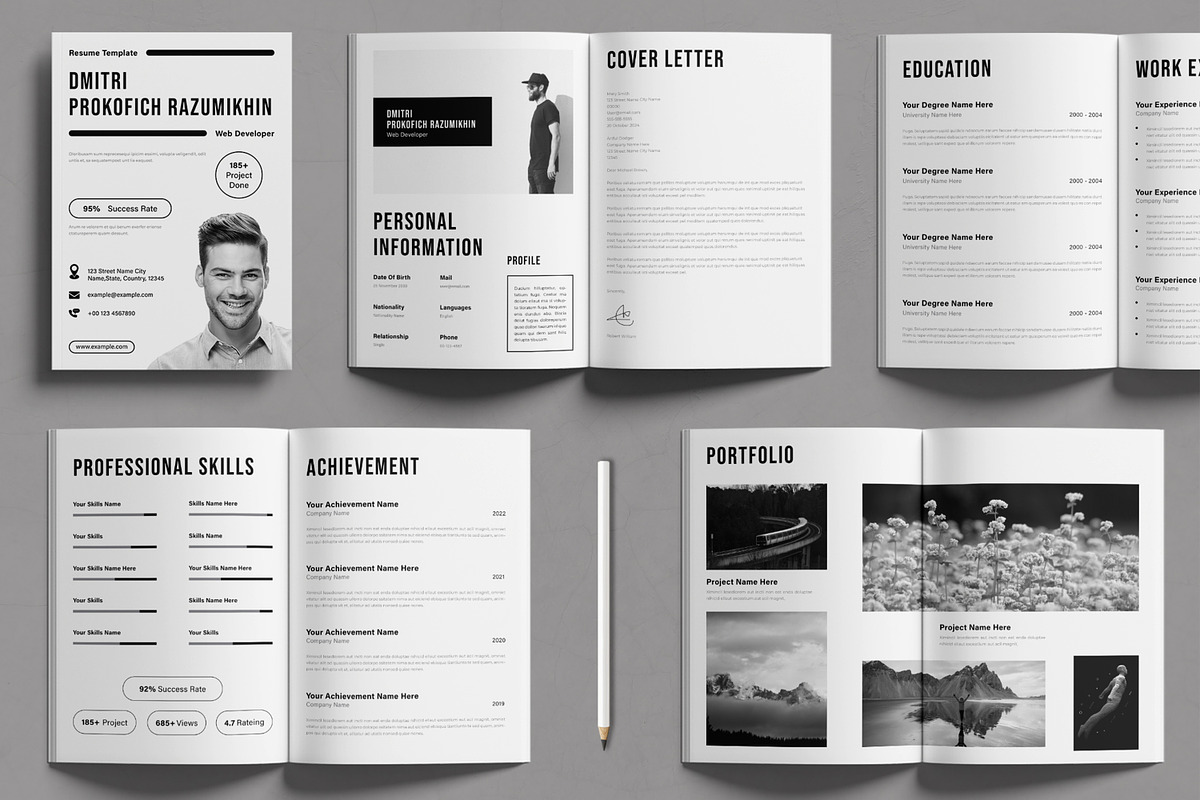 Resume Booklet Template Layout, a Resume Template by ContestDesign (Photo 1 of 4)