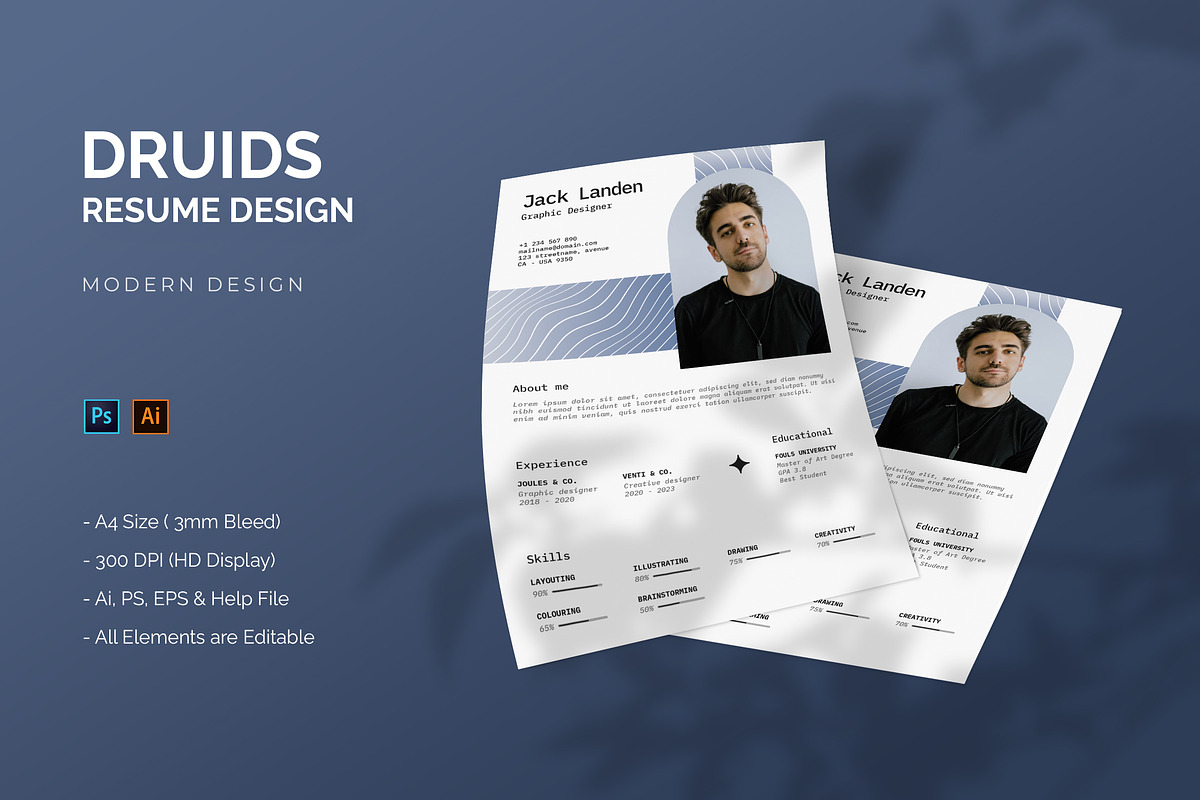 Druids - Resume Template, a Resume Template by StreaksideStd (Photo 1 of 2)
