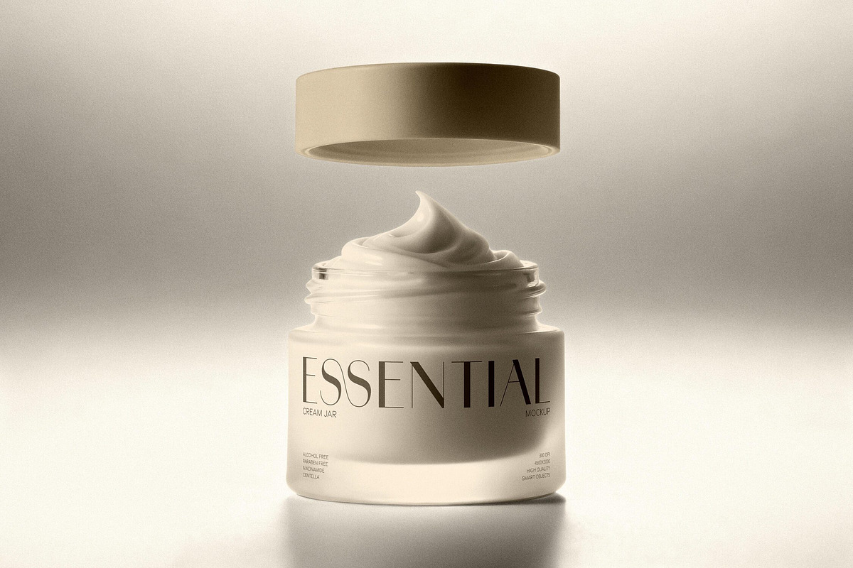 Cosmetic Jar Mockup with Lid, a Product Mockup by Design Squad (Photo 2 of 4)