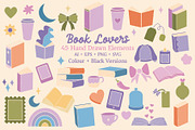 Book Lovers Cozy Reader Clipart, an Object Illustration by Ginny and Sam (Thumbnail 1 of 11)