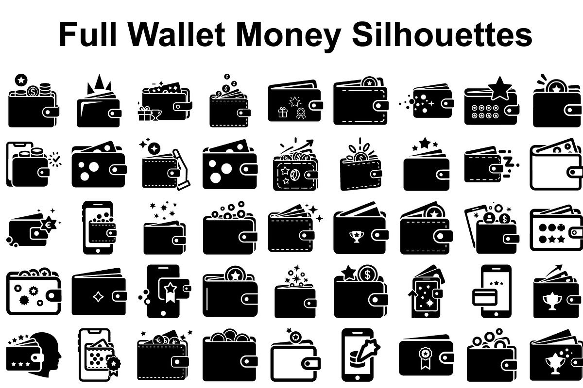 Full Wallet Money Silhouettes, a Graphic by hafijul (Photo 1 of 14)